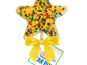 Solid Chocolate Star Pop - Birthday Cake Flavored