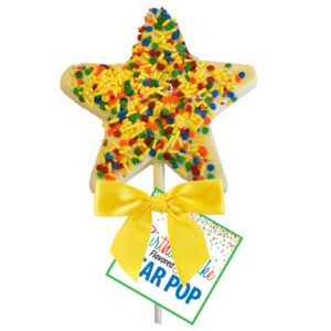 Solid Chocolate Star Pop - Birthday Cake Flavored