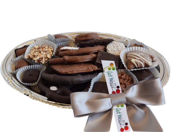 1 Pound Silver Party Tray - Get Well Ribbon